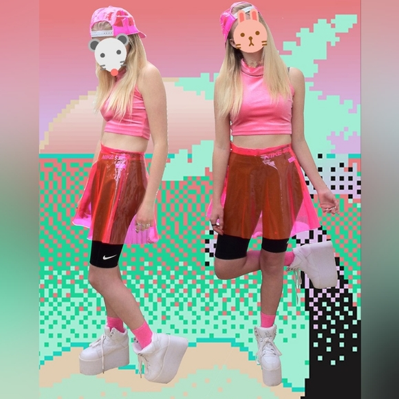 Vintage American Apparel pink pvc skirt - Picture 2 of 4